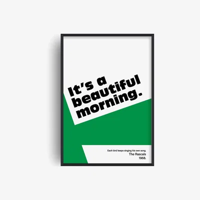 Wolf & Badger Green / Black Beautiful Morning Graphic Green And Black Giclée Art A2 Fanclub
