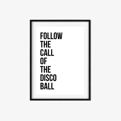 Wolf & Badger Black Disco Ball A3 297 X 420Mm The Native State