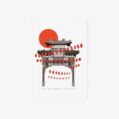 Wolf & Badger Chinatown London Illustrated Art Print A3 297 X 420Mm Eye for London Prints