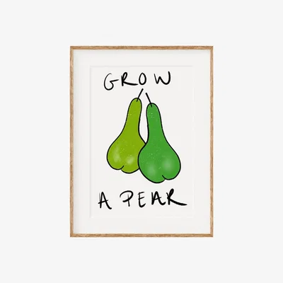 Wolf & Badger Grow A Pear Print A3 297 X 420Mm Oh Oly