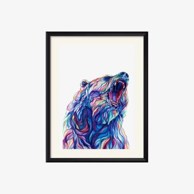 Wolf & Badger Roaring Bear Art Print Claudine O'sullivan Illustration & Design