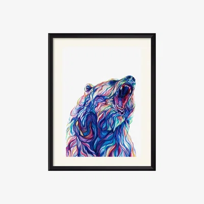 Wolf & Badger Roaring Bear Art Print Claudine O'sullivan Illustration & Design