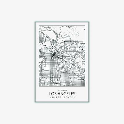 Wolf & Badger Black Map Of Los Angeles United States Xxs Stanley Print House
