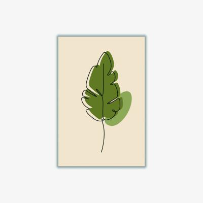 Wolf & Badger Green Abstract One Line Leaf Drawing Iii A3 297 X 420Mm Stanley Print House