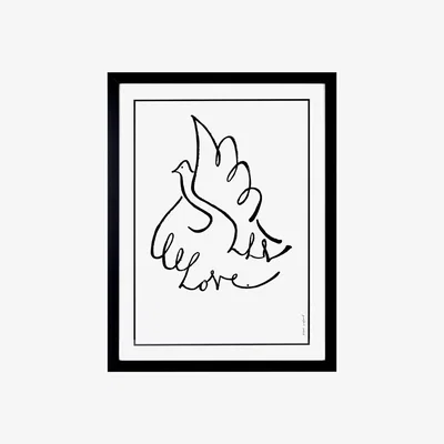 Wolf & Badger Black Love - Line Art Print A3 A3 297 X 420Mm Byam England