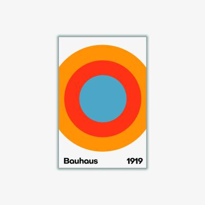 Wolf & Badger Yellow / Orange Bauhaus Circle A1 594 X 841Mm Stanley Print House