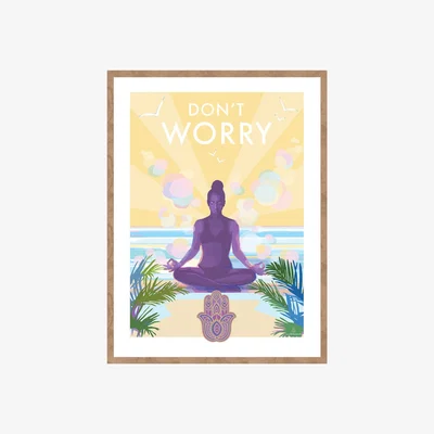 Wolf & Badger Don't Worry Vintage Quote Print | A4 | 210 X 297Mm | Becky Bettesworth