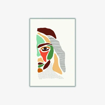 Wolf & Badger Color Abstract Faces #3 A2 420 X 594Mm Stanley Print House