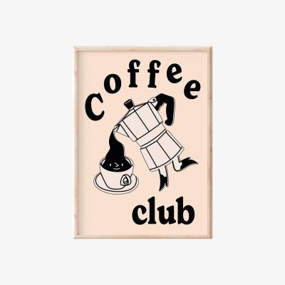 Wolf & Badger Neutrals A3 Cream Coffee Club Print Sofe Store