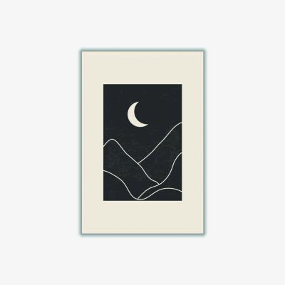Wolf & Badger Black Minimal Mountains 7 Medium Stanley Print House
