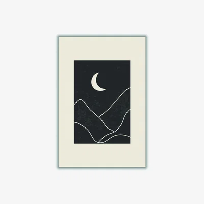 Wolf & Badger Black Minimal Mountains 7 Medium Stanley Print House