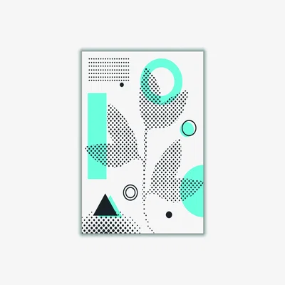 Wolf & Badger Blue Abstract Halftone Shapes 3 Medium Stanley Print House