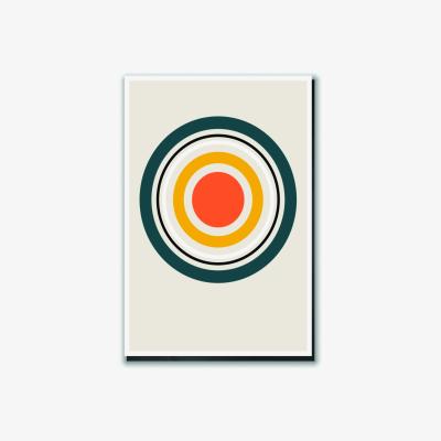 Wolf & Badger Yellow / Orange Retro Geometric Circle 3 Medium Stanley Print House
