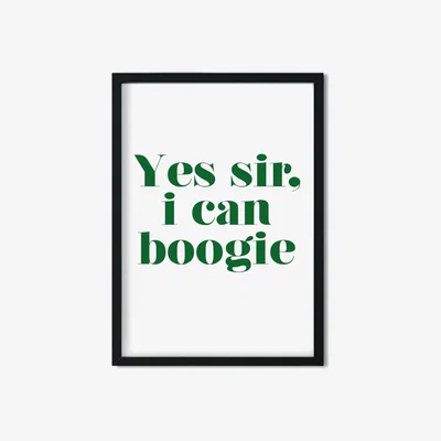 Wolf & Badger Green / White Yes Sir I Can Boogie Giclée Art Print A3 A3 297 X 420Mm Fanclub