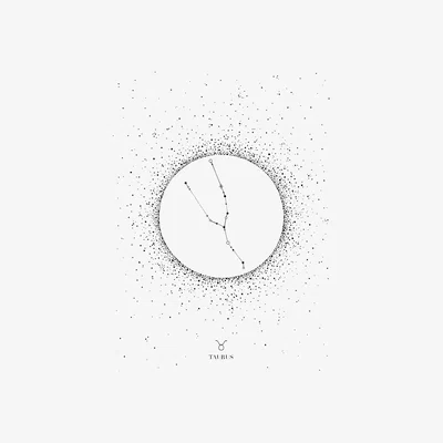 Wolf & Badger Black 'Taurus Star Sign' - Fine Art Print A4 Emily Carter