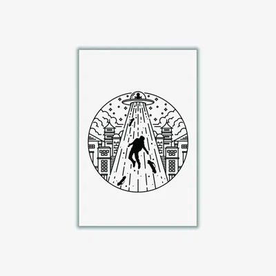 Wolf & Badger Black Alien Invasion Extra Large Stanley Print House