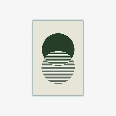 Wolf & Badger Grey Minimal Abstract Circles Ii Small Stanley Print House
