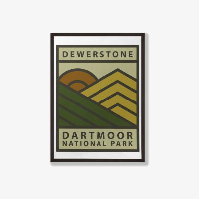 Wolf & Badger Brown / Green Outback Dartmoor Giclée Fine Art Print - Earthy - A3 | A3 | 297 X 420Mm | Dewerstone
