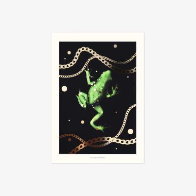 Wolf & Badger Blue / Black / Gold Tiana's Frog - Gold Print The Curious Department