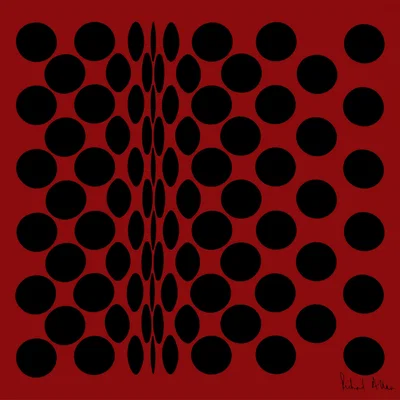 Wolf & Badger Black / Red Red Dotty Design Print Richard Allan London