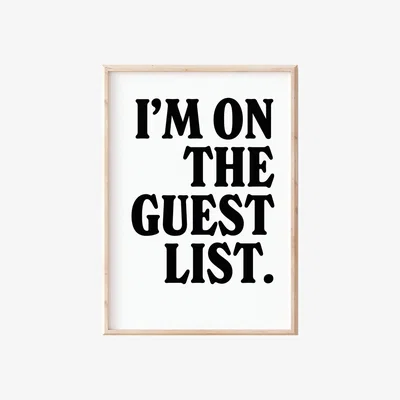Wolf & Badger Black / White A3 Guestlist Print Sofe Store