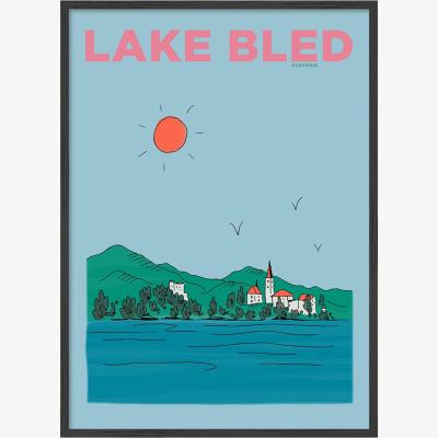 Wolf & Badger Lake Bled Slovenia - Summer Escapes Print Places & Spaces Art Co.