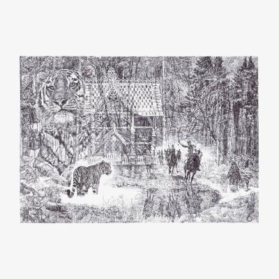 Wolf & Badger Black Shh, It's A Tiger! Limited Edition Print Jane Lee Mccracken