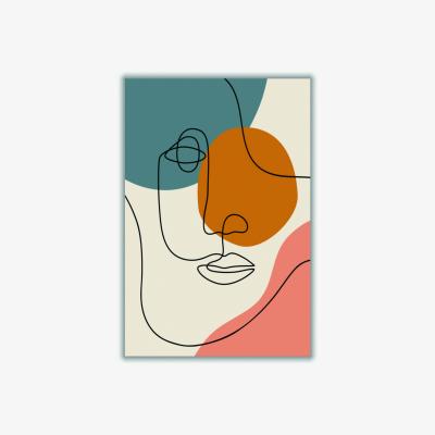 Wolf & Badger Abstract Face Line Drawing A1 594 X 841Mm Stanley Print House