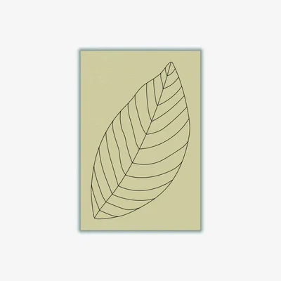 Wolf & Badger Black Minimal Leaves #3 A4 210 X 297Mm Stanley Print House