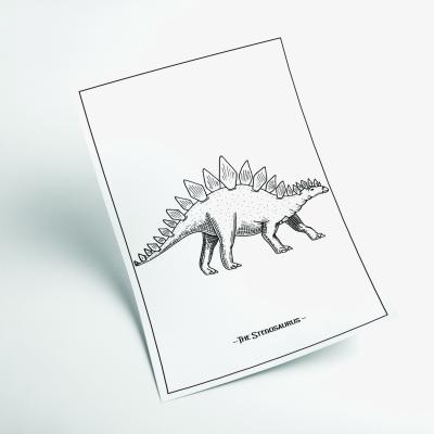 Wolf & Badger Black The Stegosaurus Large Stanley Print House
