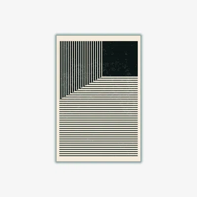 Wolf & Badger Black And White Lines Series #1 A3 297 X 420Mm Stanley Print House