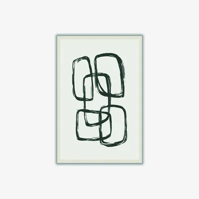 Wolf & Badger Black Modern Abstract Shapes 3 A3 297 X 420Mm Stanley Print House