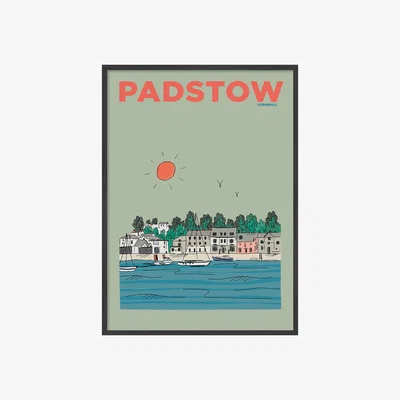 Wolf & Badger Green Padstow Cornwall Summer Escapes Print A3 297 X 420Mm Places & Spaces Art Co.