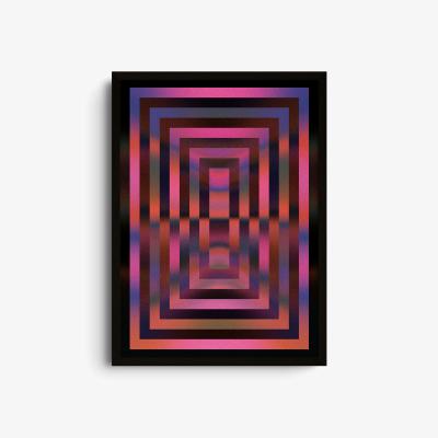 Wolf & Badger Pink / Purple Frame - Giclee Fine Art Print - Large | A2 | 420 X 594Mm | East Side Studio London
