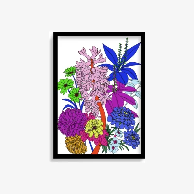 Wolf & Badger Colorful Flower Print Artwork | One Size | Absurde