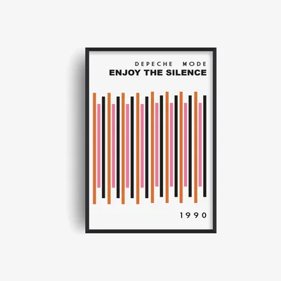 Wolf & Badger Enjoy The Silence Depeche Mode Inspired Retro Giclée Art Print A2 420 X 594Mm Fanclub