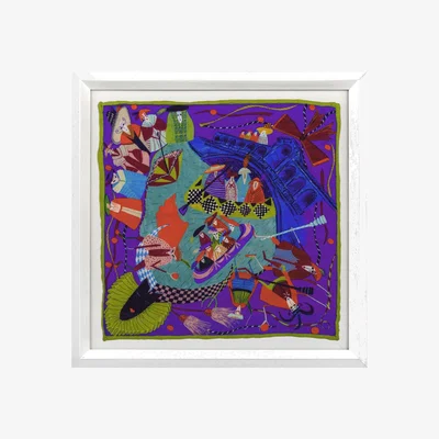 Wolf & Badger Framed Silk Art Venice Carnival One Size Un Poco