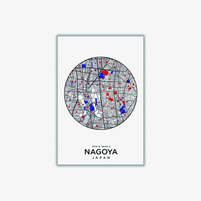 Wolf & Badger Black Map Of Nagoya Japan Large Stanley Print House