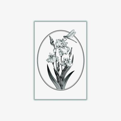 Wolf & Badger Grey Vintage Beautiful Flower A2 420 X 594Mm Stanley Print House