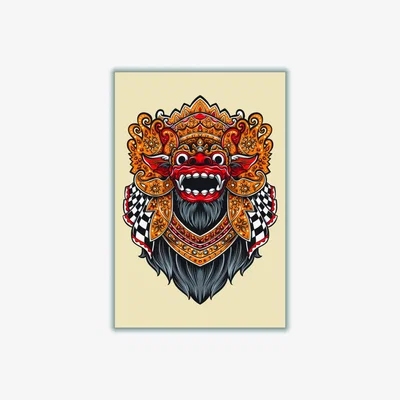 Wolf & Badger Yellow / Orange Balinese Mythology A3 297 X 420Mm Stanley Print House