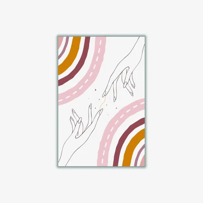 Wolf & Badger Rose Gold We Are All Connected A3 297 X 420Mm Stanley Print House