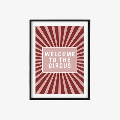 Wolf & Badger Pink / Purple Welcome To The Circus A3 297 X 420Mm The Native State