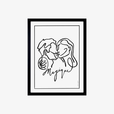Wolf & Badger Black Magique - Line Art Print A3 A3 297 X 420Mm Byam England