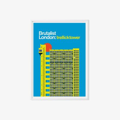 Wolf & Badger Trellick Tower Art Print Poster A3 297 X 420Mm Eye for London Prints