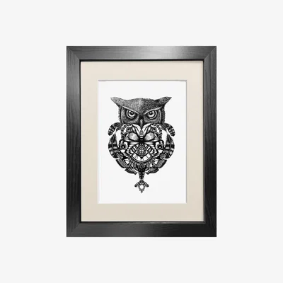 Wolf & Badger The Owl & Pocket Watch Fine Art Print A3 Emily Carter