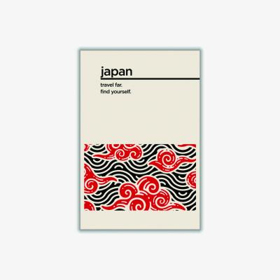 Wolf & Badger Red Japan Find Yourself A3 297 X 420Mm Stanley Print House