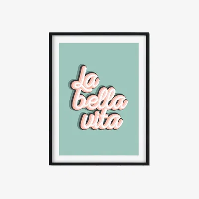 Wolf & Badger Green La Bella Vita A3 297 X 420Mm The Native State