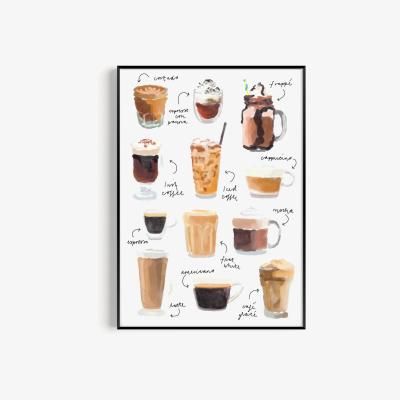 Wolf & Badger Neutrals Coffee Hand Painted Art Print - A3 Natalie Cass Art