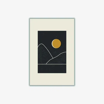 Wolf & Badger Black Minimal Sunset Vibes 5 A4 210 X 297Mm Stanley Print House