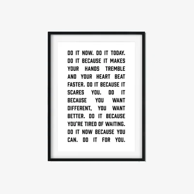 Wolf & Badger Black Do It Now - A0 Poster Size A0 841 X 1189Mm The Native State